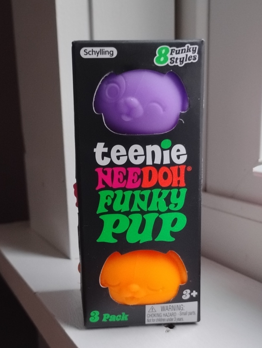 Teenie Needoh Funky Pup 3-Pack - Purple, Pink & Orange, Needoh Pups